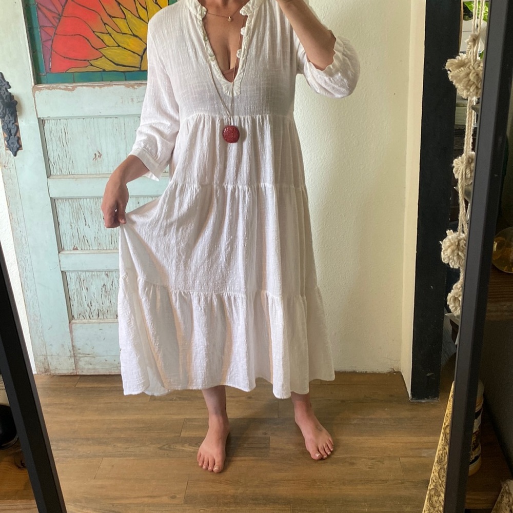 Sugar Candy Mountain white linen summer dress